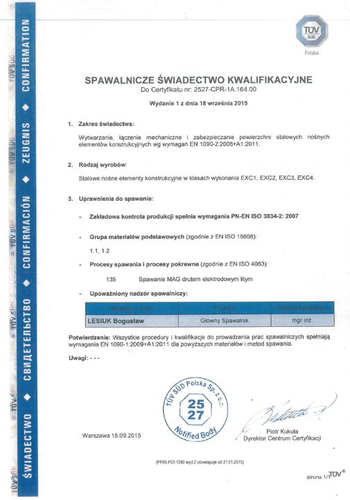 Świadectwo Kwalifikacyjne